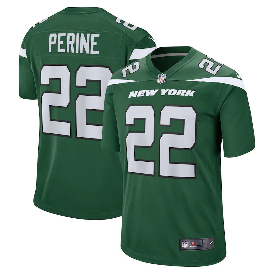Men New York Jets #22 La Mical Perine Nike Gotham Green Game NFL Jersey